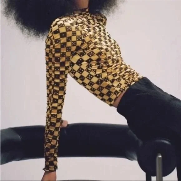 Natalia velvet burnout mockneck - Picture 2 of 5